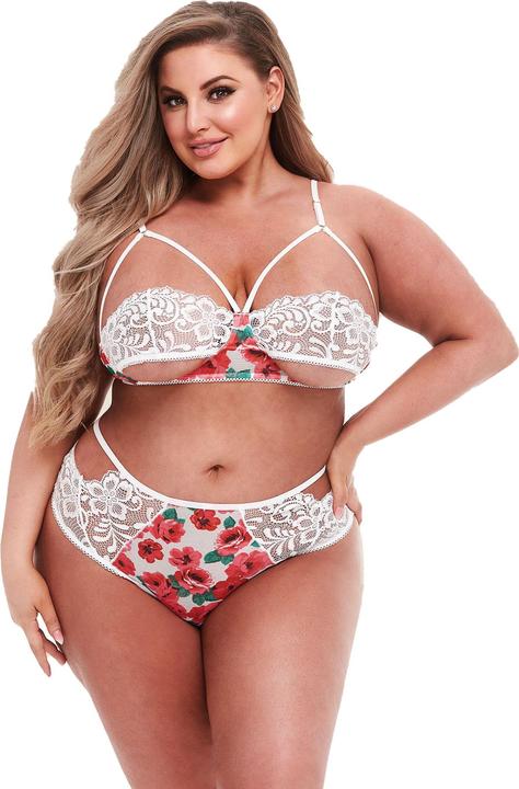 Actual product image Baci White Floral & Lace Bra Set M/L (M, L)