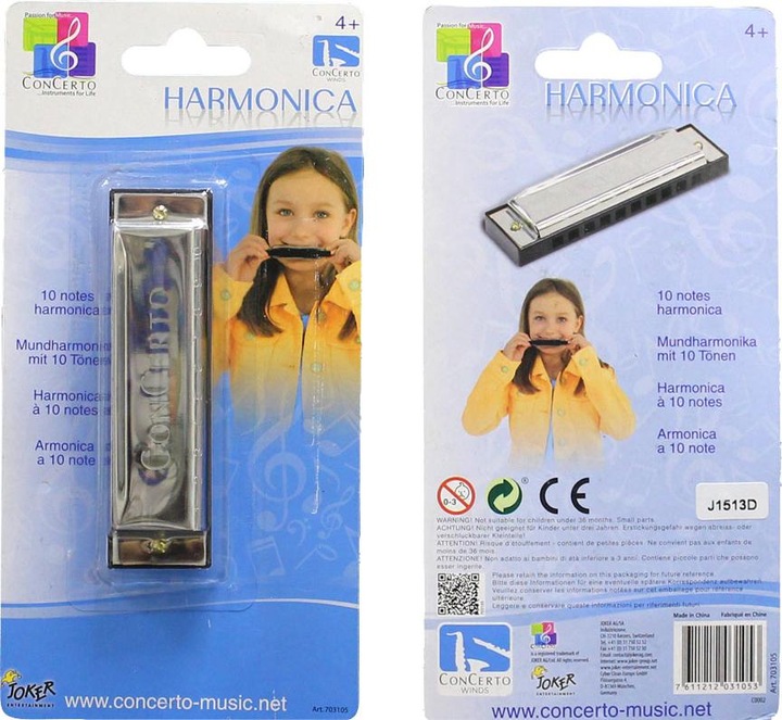 Productafbeelding harmonica 10 stemmig metaal 10cm