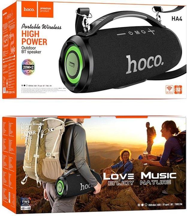 Actual product image Hoco Bluetooth speakers wireless speaker bluetooth HA4 camouflage green (4 h, Rechargeable battery operated)