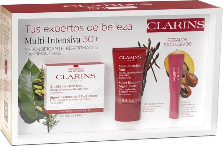 Actual product image Clarins Super Restorative Day Cream All Skin Types 50ml Set 3 Pieces (Facial care set)