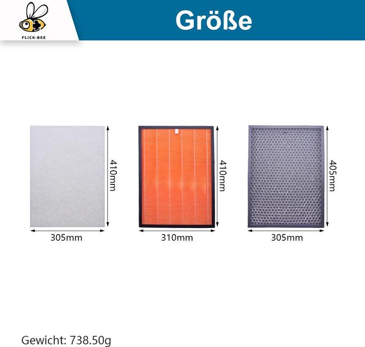 Actual product image Flickbee Filter set for Winix ZERO Pro / ZERO+ / HR1000