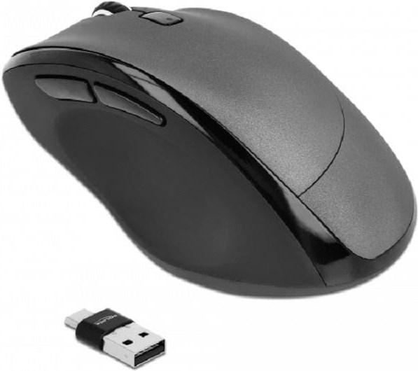 Image du produit Delock Souris optique ergonomique à 5 boutons 7,60cm (3") 1 2,4 GHz et Bluetooth (Sans fil)