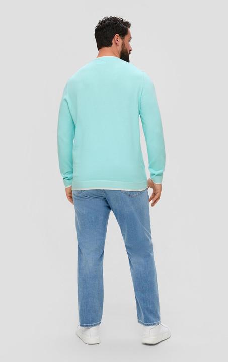 Produktbild s.Oliver Strickpullover Strickpullover mit Streifen-Detail (XXL)