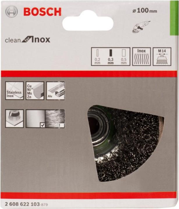 Produktbild Bosch Professional Zubehör PRO Stainless Steel clean Topfbürste, 100 x 0,3 mm, Gewinde