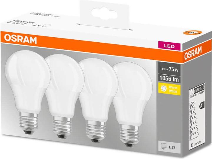 Produktbild Osram Led Base Classic A (E27, 11 W, 1055 lm, 4 x, F)