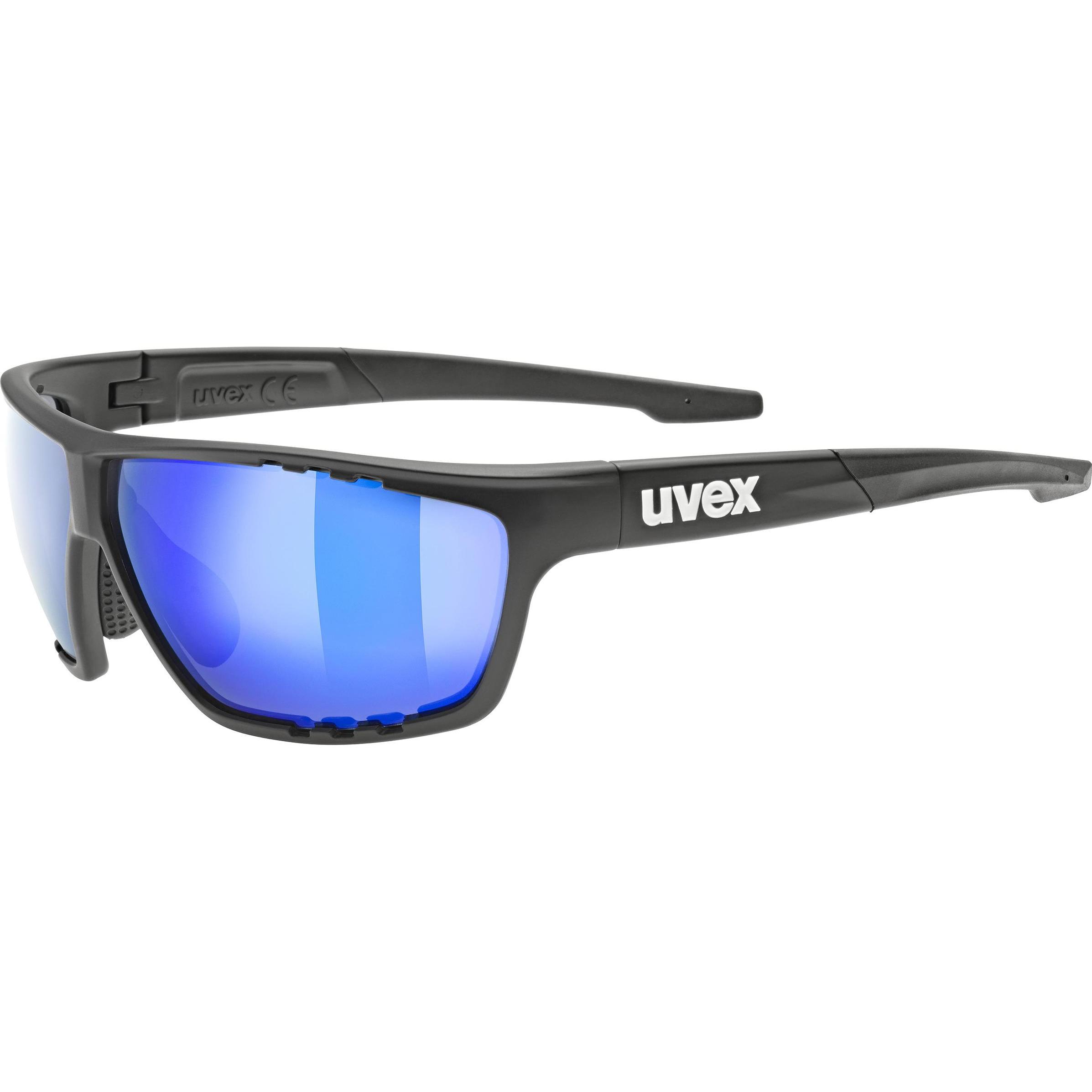 Uvex Sports, Herren, Sportbrille, sportstyle 706 (Black Matt, Mirror Blue), Schwarz