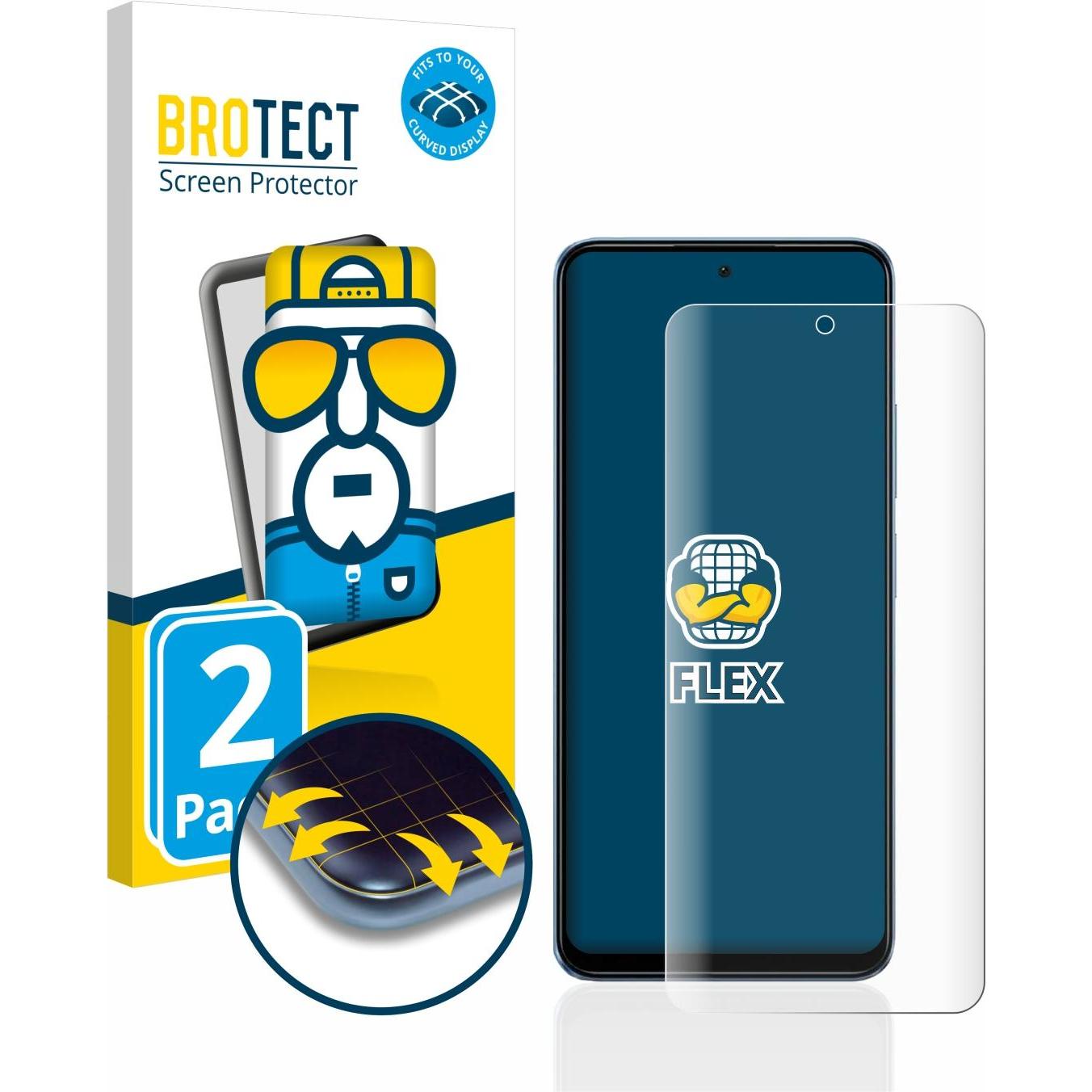 BROTECT Full-Cover Displayschutz (2 Stück, Xiaomi Redmi Note 12), Smartphone Schutzfolie, Transparent