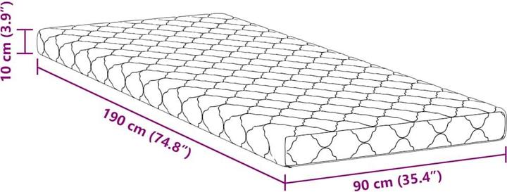 Produktbild vidaXL Matratzen Komfort (Schaumstoffkern, 90 x 190 cm)