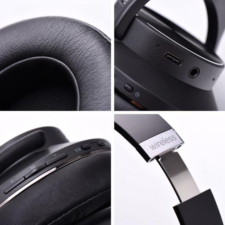 Actual product image Doqaus Wired headphones wireless headphones bluetooth VOGUE 5 2in1 black (12 h, Cable, Wireless)
