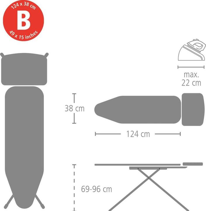Immagine prodotto Brabantia Comfort (124 x 38 cm)