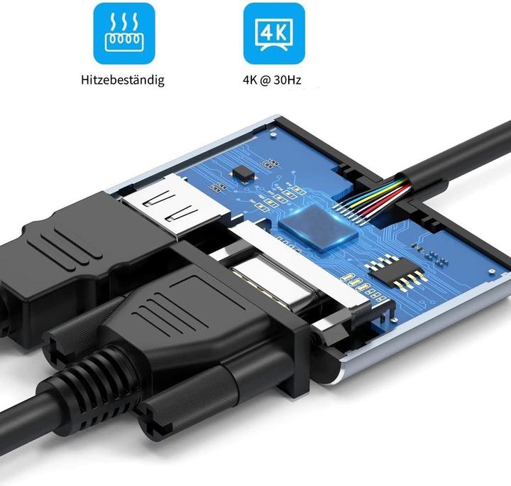 Produktbild Inca Adapter ITPC-06TX USB-C 4-in-1 (HDMI, USB 3.0, USB Typ-C, VGA)