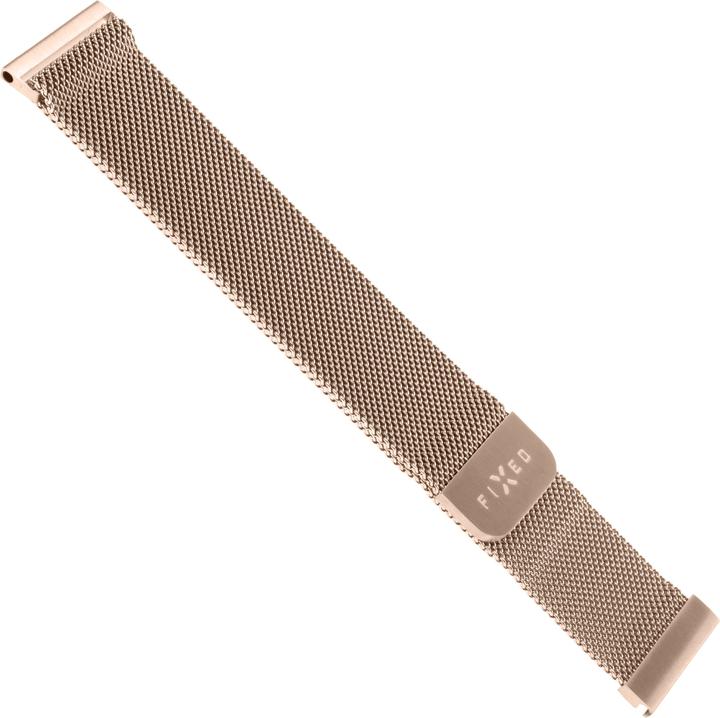 Productafbeelding Fixed Gaasbandje voor Smartwatch Universeel 22mm Roségoud (22 mm, Roestvrij staal)