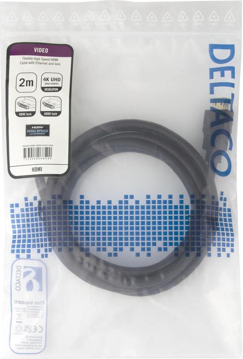 Image du produit Deltaco HDMI-1020D-FLEX-LOCK (2 m)