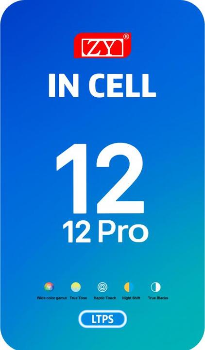 Actual product image Zy Display Unit für iPhone 12 / 12 Pro, In-Cell IC Version, Schwarz (Display, Apple iPhone 12, Apple iPhone 12 Pro)