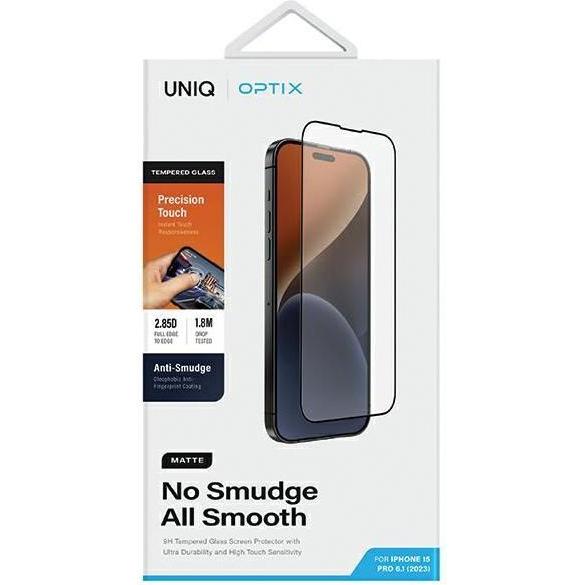 Thumbnail - Uniq Optix Matte iPhone 15 Pro 6.1" matowe szkło hartowane z aplikatorem (1 Stück, Apple iPhone 15 Pro), Smartphone Schu...