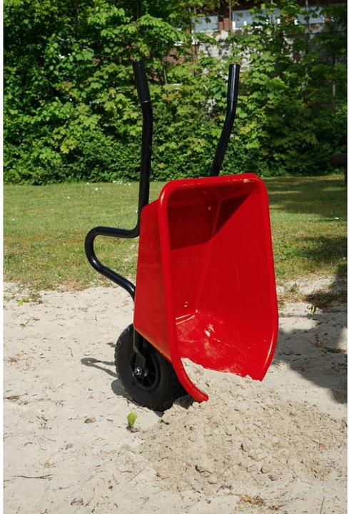 Produktbild FORT Kinderschubkarre 20l rot montiert, mit PU-Rad