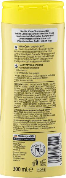 Actual product image dm Balea Cream shower Buttermilk&Lemon (300 ml)