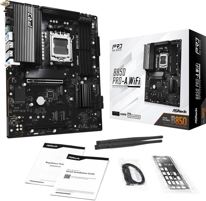 Produktbild AsRock B850 Pro-A WiFi (AM5, AMD B850, ATX)
