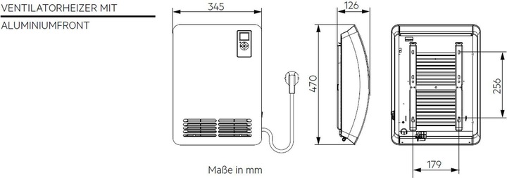 Image du produit AEG Haustechnik Aérotherme VH Comfort, 2kW pour env. 25 m², certifié VDE, écran LCD, minuterie, mode silencieux (2000 W)