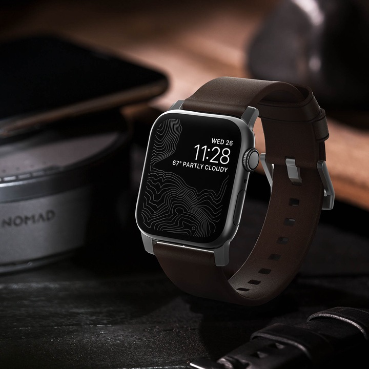 Image du produit Nomad Sangle de connexion moderne (44 mm, Cuir, Acier inoxydable, Apple Watch Series 4, Apple Watch Series 5, Apple Watch Series 6, Apple Watch SE)