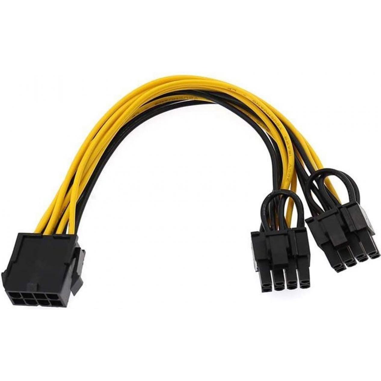 Thumbnail - PowerGuard PCI-E 8-Pin zu 2x 8-Pin (6+2 Pin) Grafikkarten Stromkabel 20cm, Interne Kabel (PC)