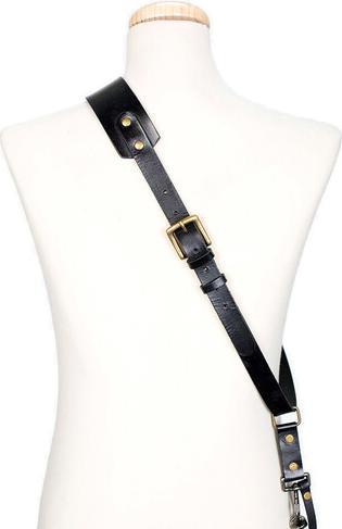 Actual product image Bronkey Berlin Sling Leder-Kameragurt, Schwarz L Large (Neck belt)