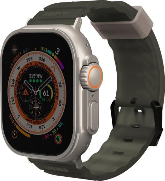 Skinarma Band Shokku Apple Watch 49/45/44mm dark olive (45 mm, 44 mm, 49 mm, Kunststoff, Silikon)