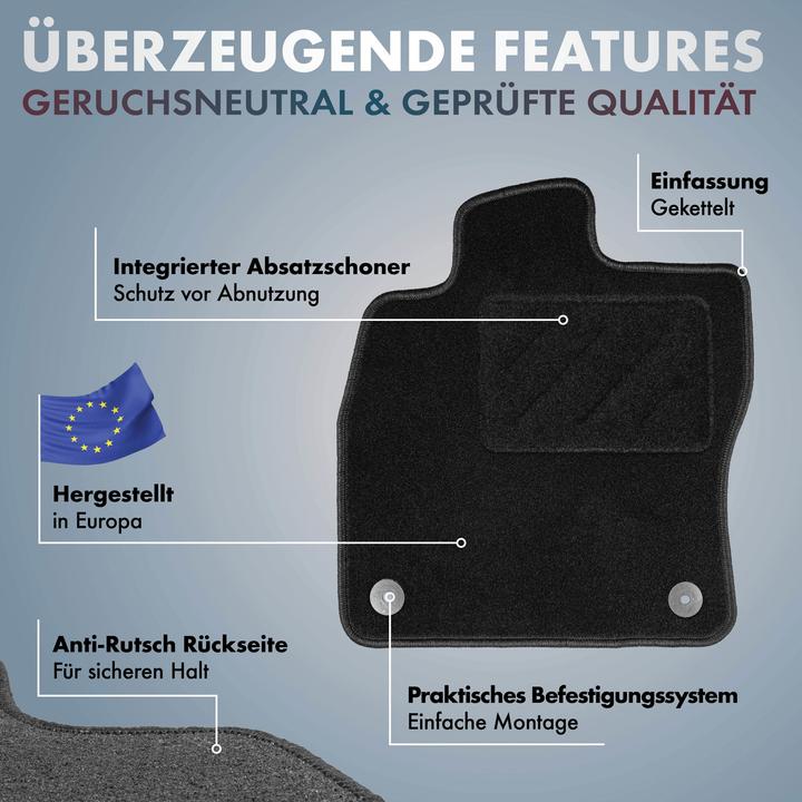 Produktbild Walser Fussmatten für Mini One, Mini Cooper BJ 03/2014 - heute (2 Vordermatten + 2 Rückmatten)