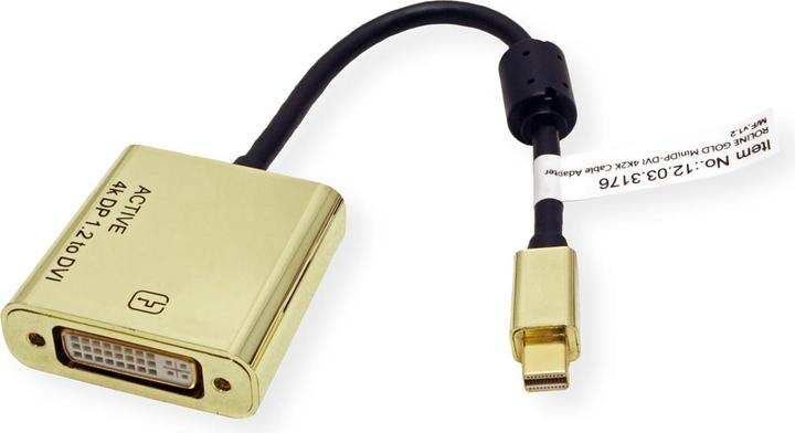 Actual product image Roline GOLD 4K Mini DisplayPort-DVI Adapter, Active, v1.2, Mini DP ST (DVI, 4.50 cm)