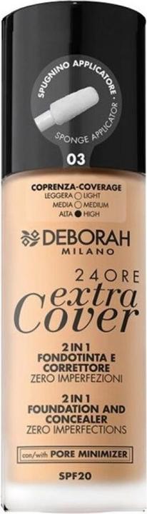 Deborah Milano 24Ore Extra Cover Fond de Teint & Concealer No 03 (3)