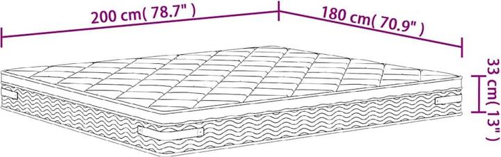 Image du produit vidaXL Jerrold (90 x 200 cm, Noyau de printemps)