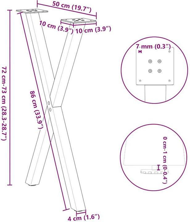 Actual product image vidaXL Esstischbein