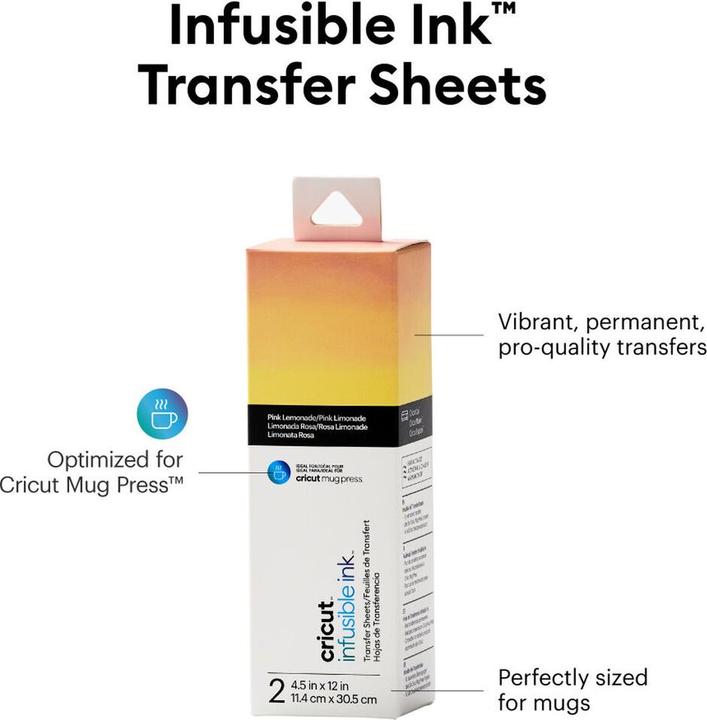 Productafbeelding Cricut Strijkfolie Joy Infusible Ink 2 stuks, Geel/Roze