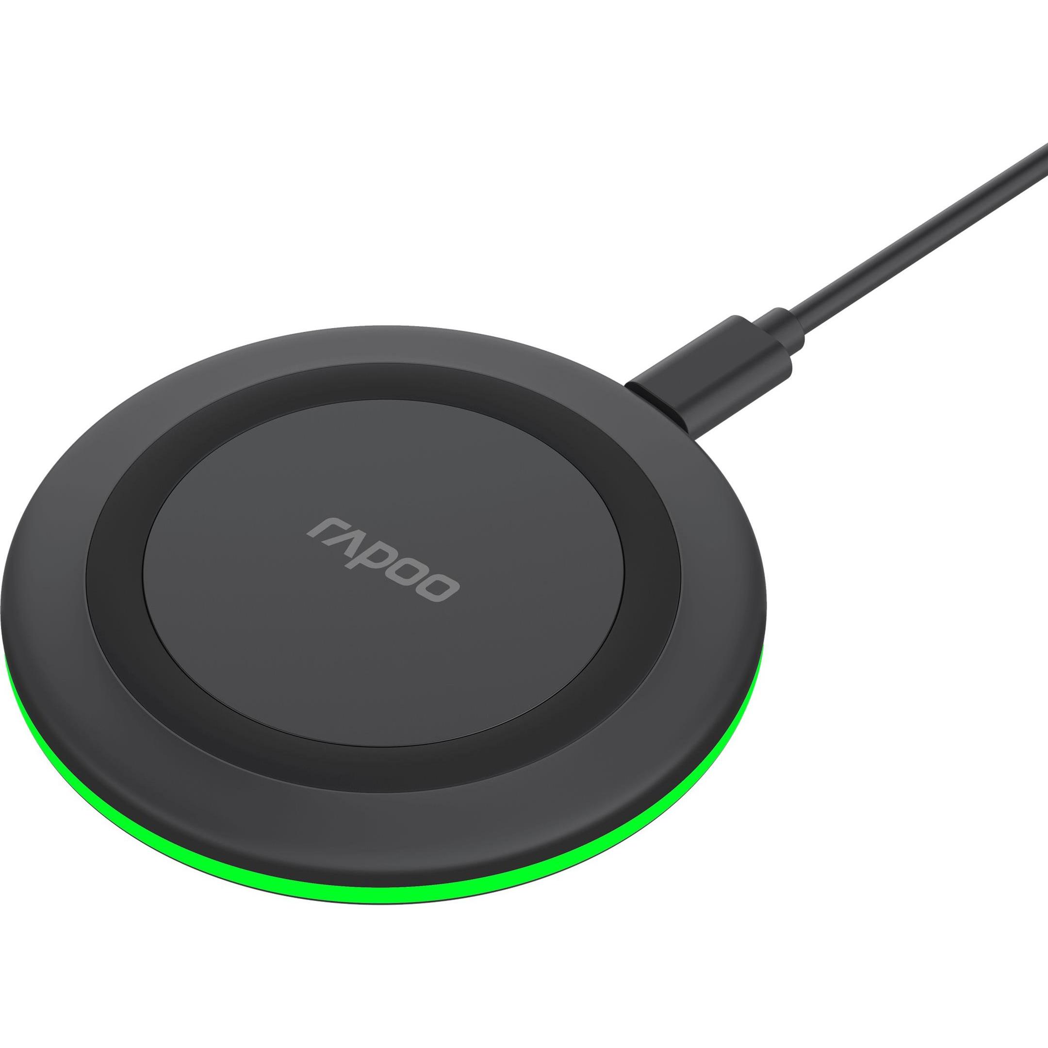Rapoo XC110 Pad di ricarica QI Drahtloses, 10W (10 W), Caricabatteria senza fili, Nero