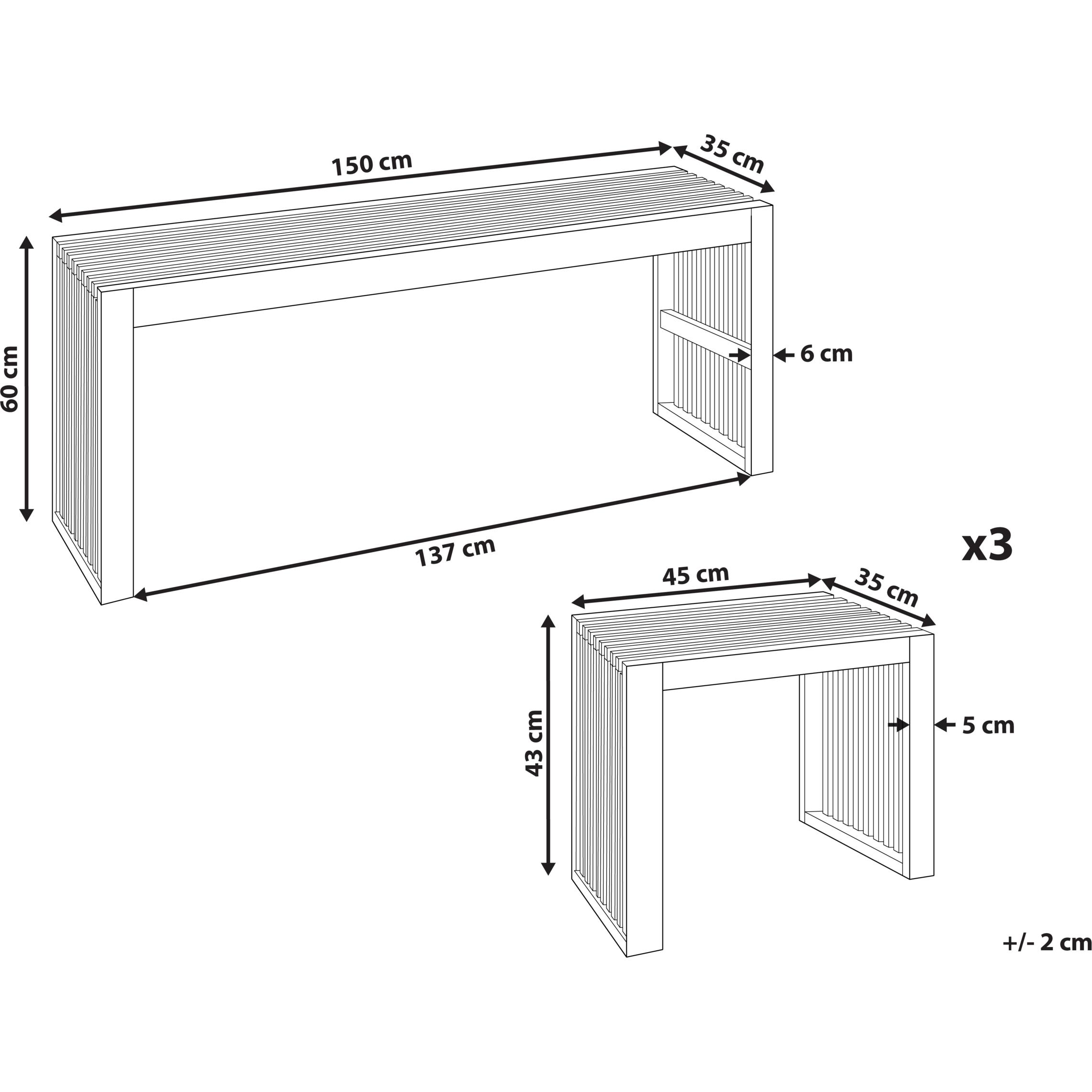 Thumbnail - Beliani, Gartentisch + Balkontisch, Bellano (150 cm)