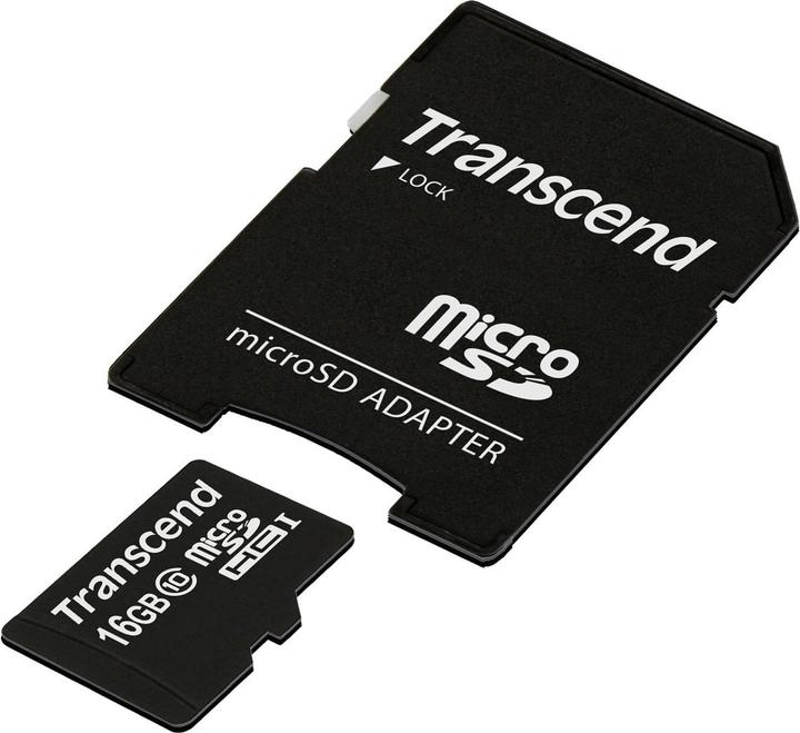 Actual product image Transcend microSDHC Card SDAdapter (16 GB, microSDHC, U1)