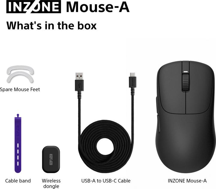 Produktbild Sony Inzone Mouse-A (Kabellos, Kabelgebunden)