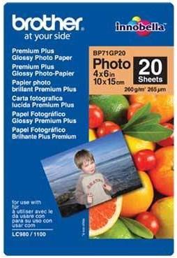 Image du produit Brother Premium Plus Glossy BP-71GP20 (260 g/m², 10 x 15 cm, 20 pcs)