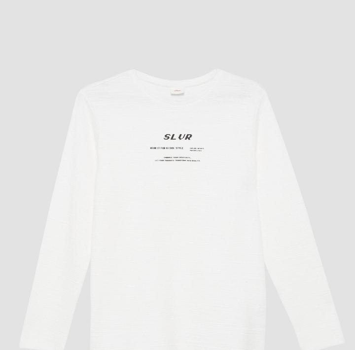 Produktbild S.Oliver T-Shirt Strukturiertes Langarmshirt mit Frontprint (146, 152)