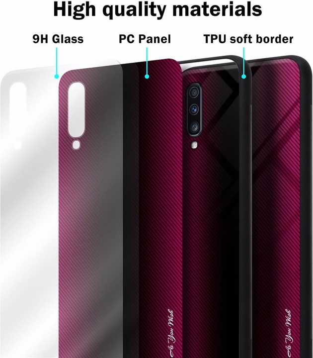 Productafbeelding Cadorabo TPU gestreepte glasplaat (Samsung Galaxy A70S, Samsung Galaxy A70)