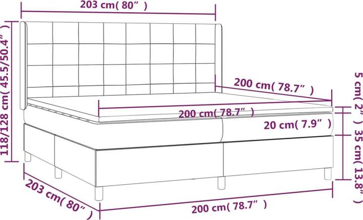 Produktbild vidaXL Boxspringbett (200 x 200 cm)