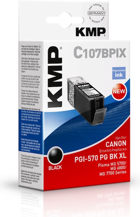 Actual product image KMP C107BPIX Ink cartridge bw comp. with Canon PGI-570 XL PGBK (FC)