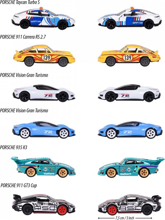 Productafbeelding Majorette Porsche Deluxe Assortiment, 6-soort.