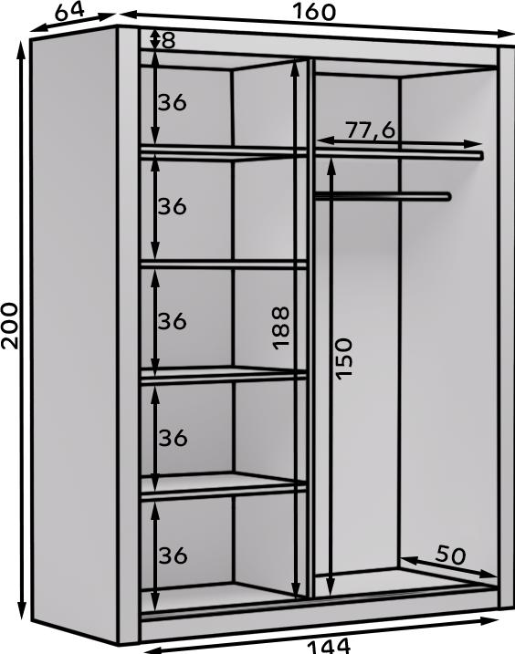 Produktbild ADRK Furniture Mox (160 x 64 x 200 cm)