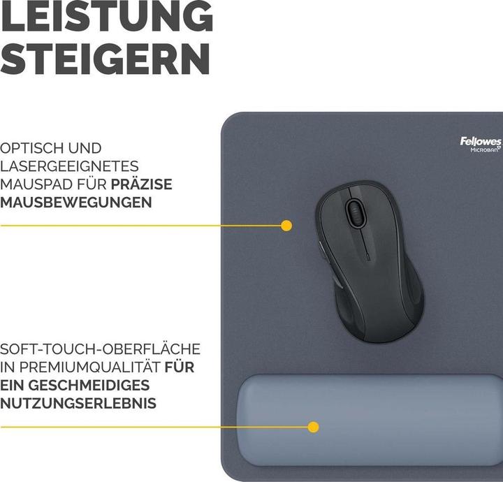 Actual product image Fellowes Breyta Mauspad marine- blau mit Handgelenkauflage