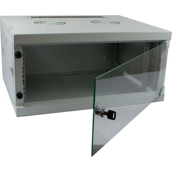 Allnet 19 alloggiamento a parete 9U L541 / P445mm 1 pezzo *grigio chiaro* Serie SMQ (9 HE, Rack da 19 pollici), Armadio rack, Grigio