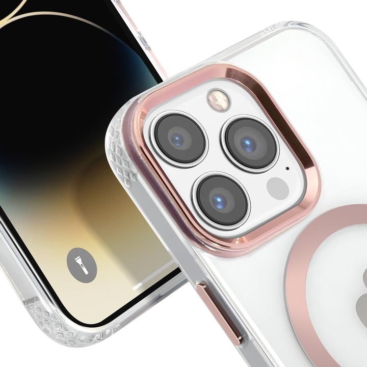 Immagine prodotto Guess Custodia trasparente compatibile con MagSafe per Apple iPhone 14 Pro - rosa (Apple iPhone 14 Pro)