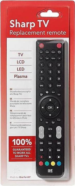 Produktbild One for All Sharp TV Ersatzfernbedienung (Universal Fernbedienung, Infrarot)
