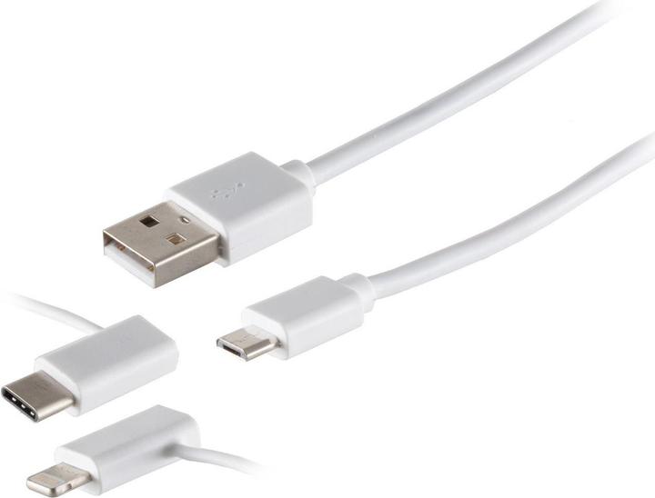 Produktbild Shiverpeaks USB Lade-Sycn Kabel 3in1 weiss 2,0m (2 m, USB 2.0)