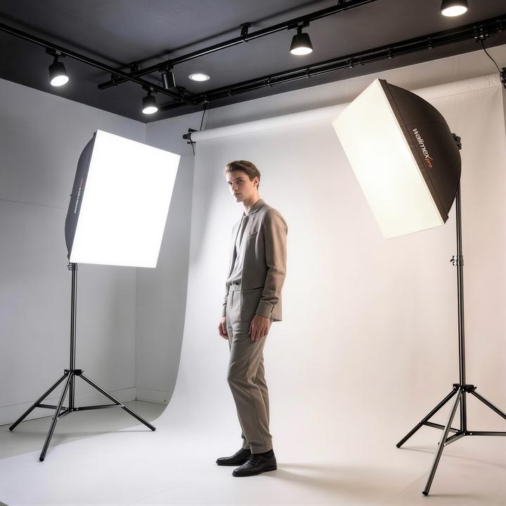 Actual product image Walimex pro LED 60 W Softbox Set with Stand, Bi-Colour Video Photo Light (Soft boxes)